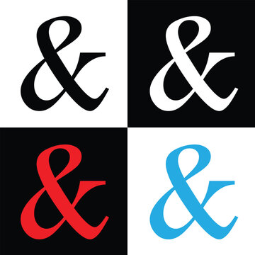 Ampersand symbols and sign collection. Custom hand drawn ampersand icon for invitations and letters in eps 10.