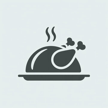 A simple icon of a roasted turkey on a platter