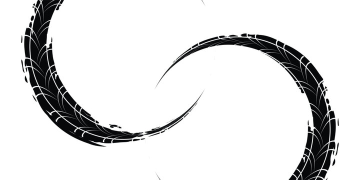 Tire tread marks, wheel textures, tire marks - car racing, motocross, drift, rally, off-road and others. modern