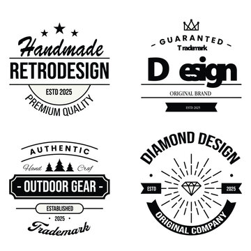 Vintage emblems and badges for graphic design, crafting, and premium quality products