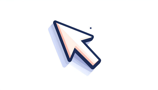 Computer mouse cursor pointing up and left; cartoon style with dark outline