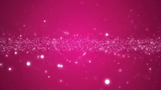A vibrant pink background with scattered, shimmering particles and sparkles concentrated in the center, transitioning to darker pink tones towards the edges