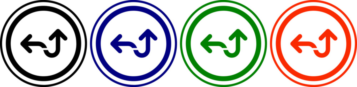 Circular arrows indicating exchange black blue green orange on transparent background