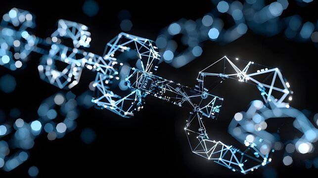 光る鍵の連鎖が示すブロックチェーンとデジタル信頼