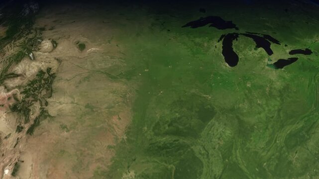 Animated Flight Path from Denver to Charlotte Across the United States