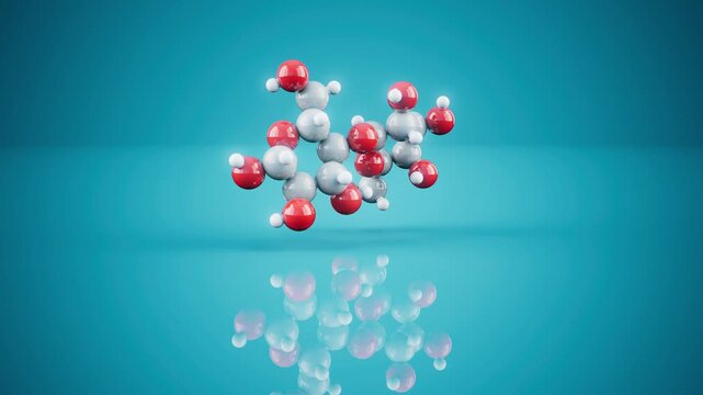 Conceptual 3D animation of a lactose molecule
