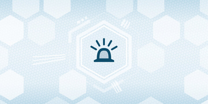 Emergency alarm siren and police flasher warning light vector icon illustration