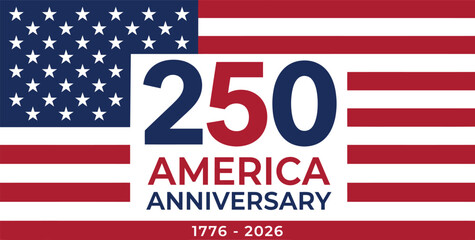 Obraz premium American flag design celebrating 250th anniversary of united states of america