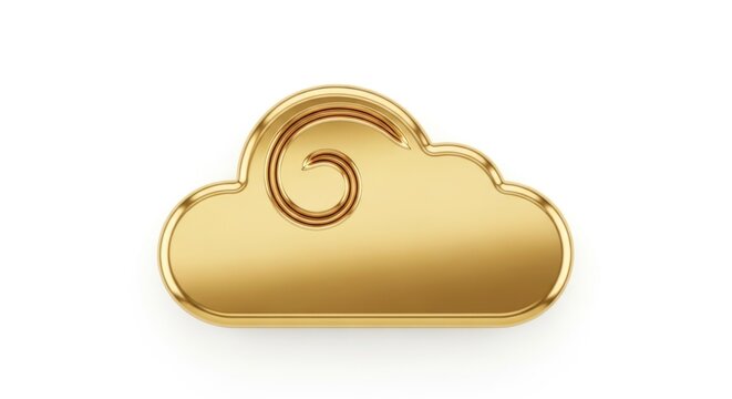 Golden cloud icon with swirl design