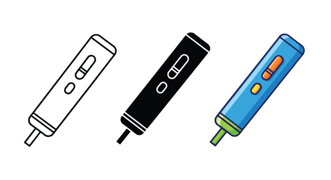 3 usb flash drives icon set vector - logo icons vector set. Blue, Black and white icons