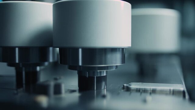 Automated laboratory instrument precisely handling petri dishes and medical samples for biotech research and drug development, showcasing high tech robotics and sterile clinical workflow