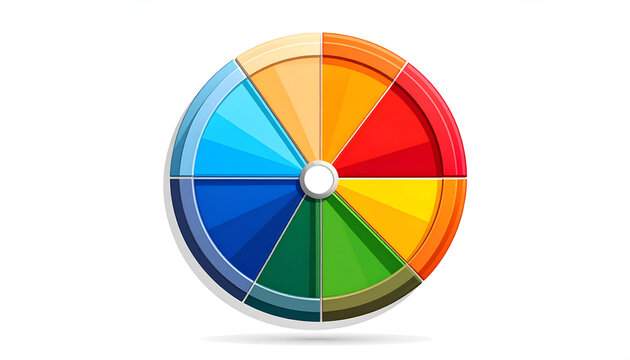 Colorful conceptual wheel chart design in sections over white background illustration