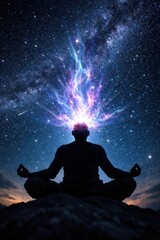 Fototapeta premium Meditative cosmic energy connection