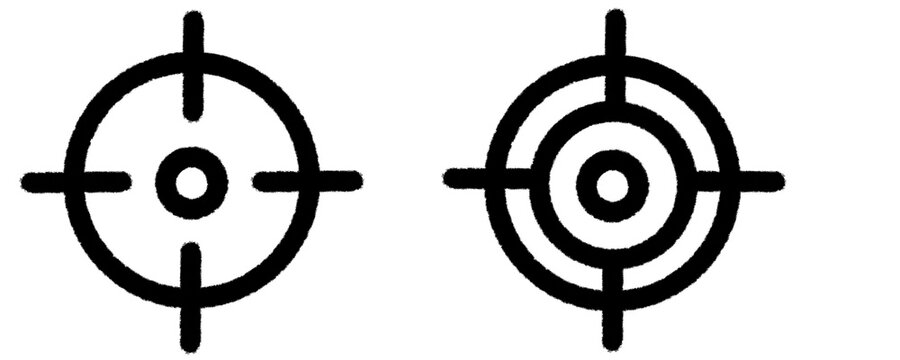 Archery target icon. Shooting target icon.