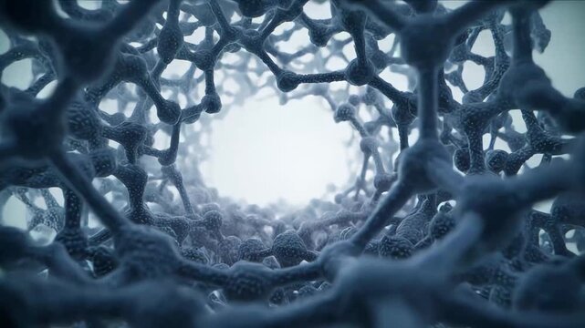 Carbon nanotube tunnel forming a complex molecular lattice, illustrating nanoscale pathways and advanced nanotechnology research for materials, electronics, and biomedical innovation