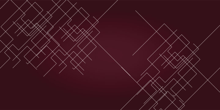 Abstract geometric lines on a dark red background.