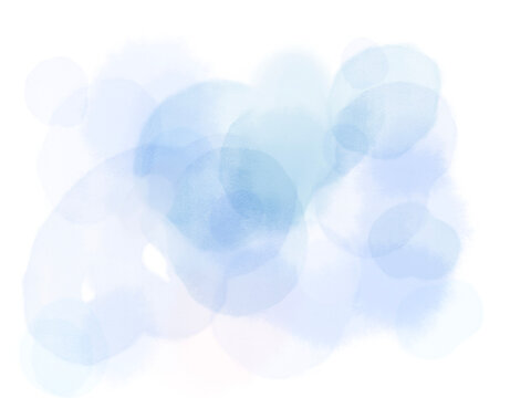 青や薄紫、水色の滲んだグラデーション水彩テクスチャのふんわり泡のような背景素材