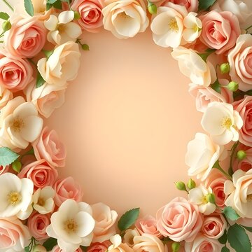flower frame surrounding empty center space