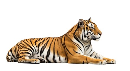 Obraz premium White tiger isolated on white background in the wildWhite tiger isolated on white background in the wild
