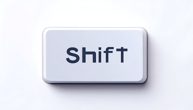 Isolated shift key on white background with shadow perfect for graphic design use