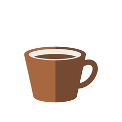 Obraz premium Brown coffee cup with steaming beverage on table