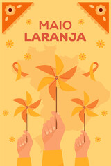 Fototapeta premium maio laranja poster illustration in flat design style