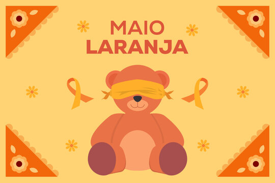 maio laranja background illustration in flat design style