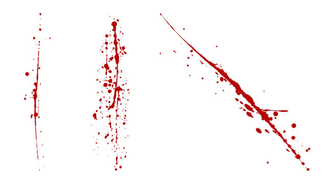Diagonal blood spray and long vertical red splatter on alpha channel.