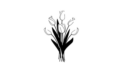 Obraz premium Elegant delicate tulip floral composition vector illustration