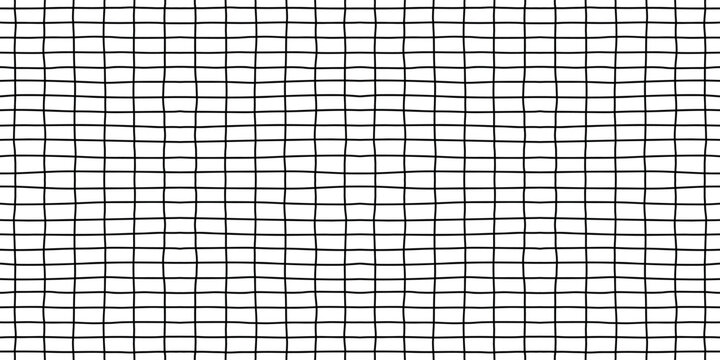 Seamless hand drawn square grid pattern light background crayon texture abstract check lines repeating minimal modern wallpaper textile fabric surface design monochrome backdrop simple art