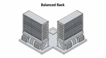 Fototapeta premium Balanced rack system for efficient storage.