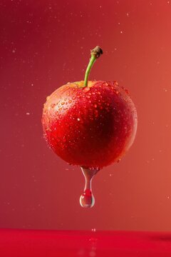 Fresh ripe fructus cherry apple fruit.