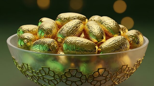 A bowl of chocolate easter eggs