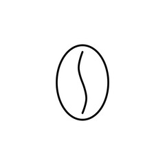 Fototapeta premium Minimalist Coffee Bean Outline Icon Design. Simple Line Art Coffee Bean Vector Illustration. clean and minimalist vector illustration of a single coffee bean shown in outline style.