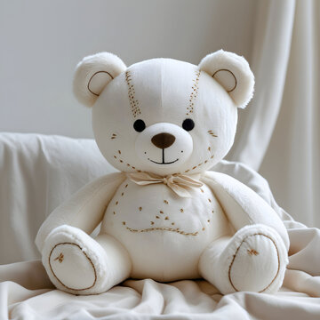 White teady bear Cushion
