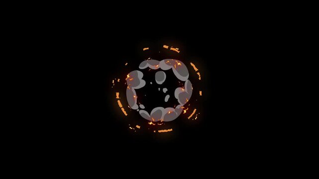 Energy splash FX, flash FX electrical burst animation, 2D cartoon smoke explosion, glowing shape transitions, splash hand drawn explosion effects on black screen background.