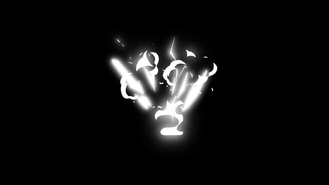 Flash FX cartoon splash shape burst, electrical hand drawn splash, 2D sparks explosion, energy smoke glowing effects, comic effects transitions on black screen background.