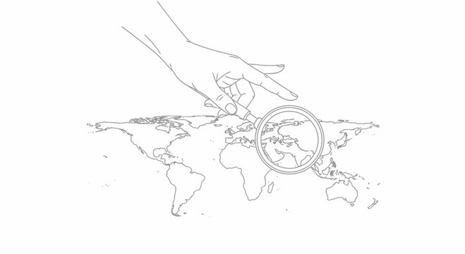 hand drawn vector illustration of a globe
