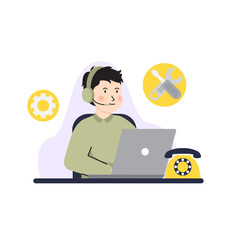 Naklejka premium Customer Service Support Illustration