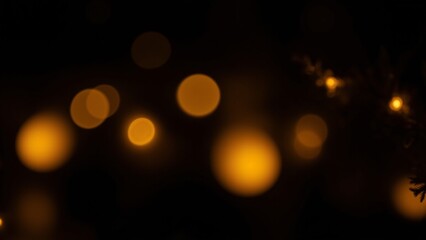 Fototapeta premium Golden Holiday Bokeh on Black