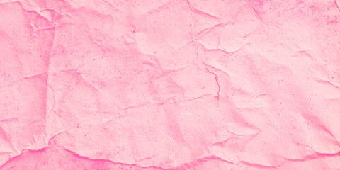Fototapeta premium Pink crumpled paper texture background with soft folds and creases for design and decoration