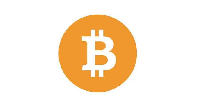 Bitcoin cryptocurrency logo symbol.
