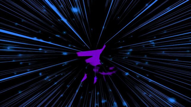 Colorful Animations Create an Abstract Space With Fast-Moving Patterns and Shapes at Night