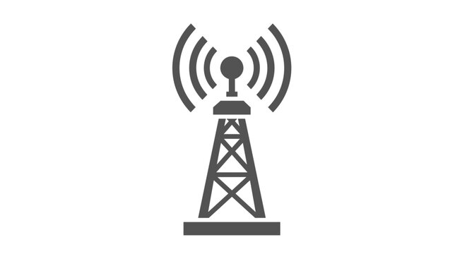 Radio Tower Broadcasting Signal Icon.