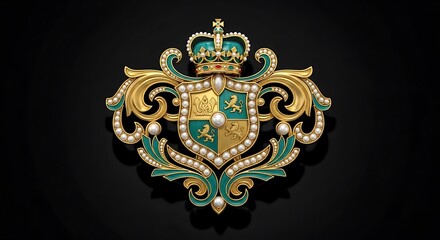 Ornate heraldic emblem adorned