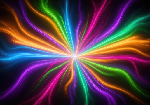 Vibrant spectral distortion creating a lasting visual impression in complementary colors, dynamic energy flow and intense optical effects, shifting, illusion, form