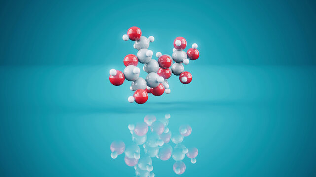Conceptual 3D illustration of a lactose molecule