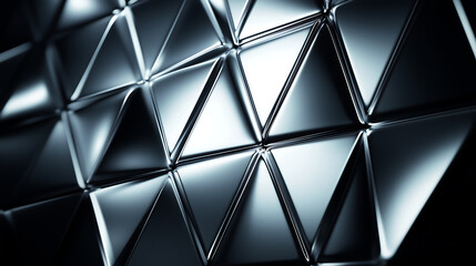 Fototapeta premium Close-up of metallic triangular patterns.