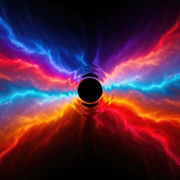 Ultimate compression of matter into a dimensionless point of infinite gravity and absolute darkness, representing a cosmic singularity, deep, powerful, nothingness