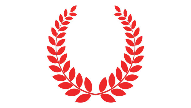 Red laurel wreath graphic design element